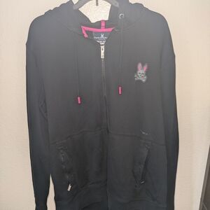 Psycho Bunny Black Hoodie with Pink Accents